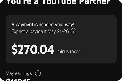 monetized youtube channel's adsense payout